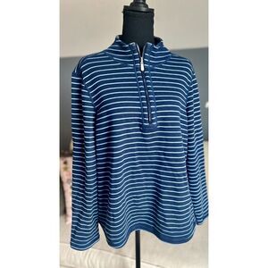 Tommy Bahama Blue Striped Woman’s Quarter Zip Size L